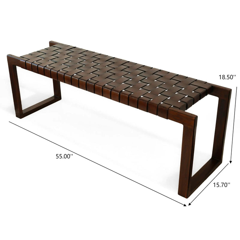 Christina - Bench - Cognac / Dark Brown / Tan by Unique Piece Furniture