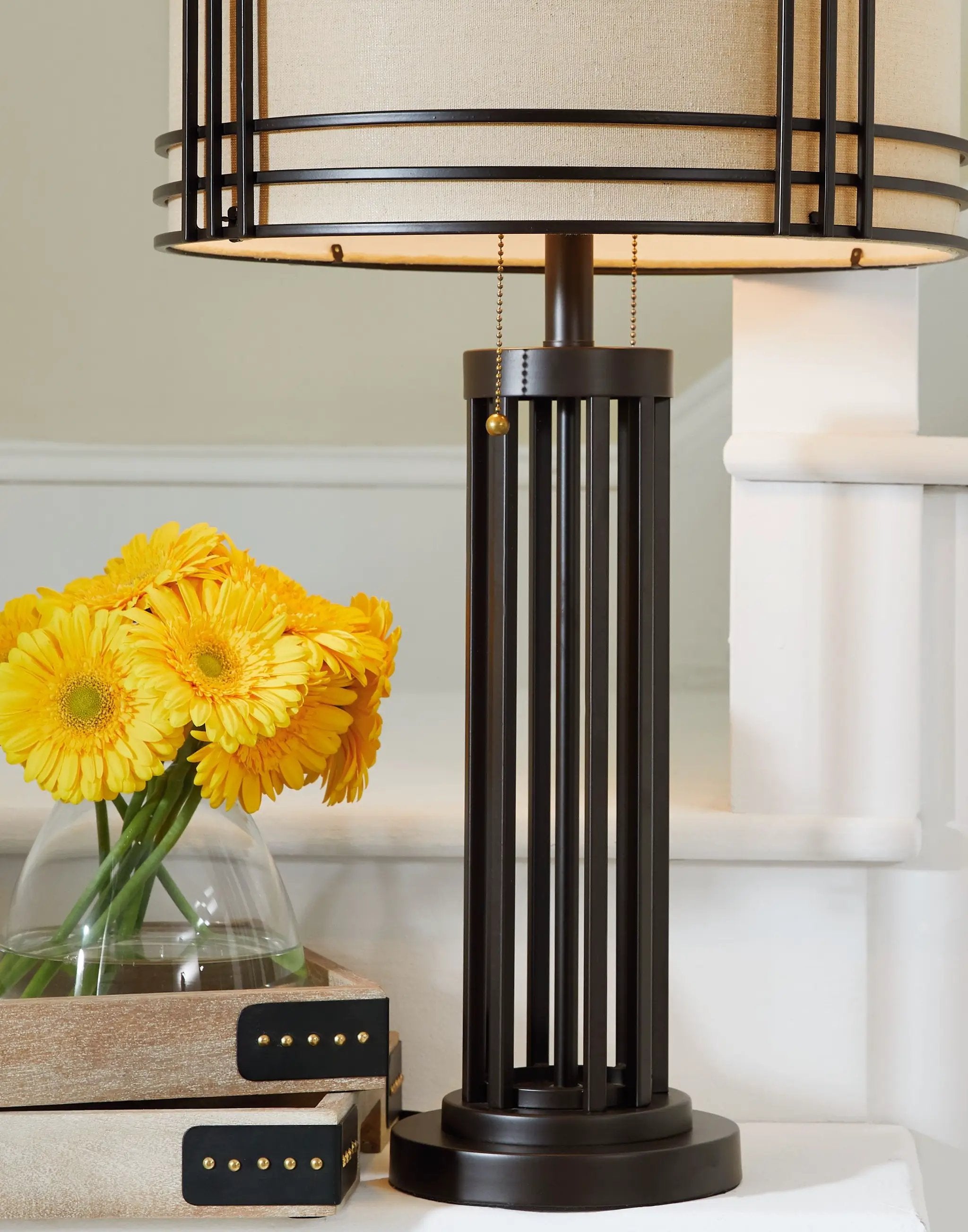 Hanswell - Metal Table Lamp - Dark Brown by Unique Piece Furniture