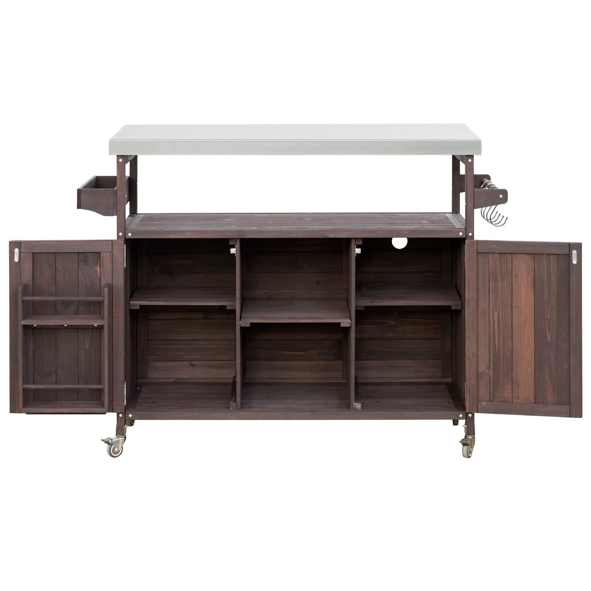 K&K Outdoor Kitchen Island, Rolling Bar Cart & Storage Cabinet by HouseOfZazla