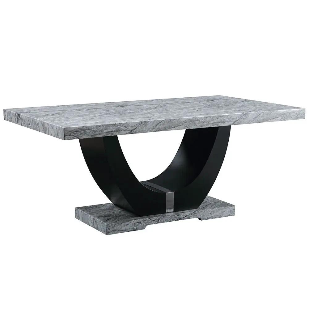 Caralin - Dining Table - Engineered Stone & Black by Unique Piece Furniture