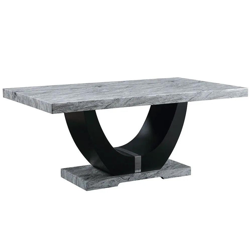 Caralin - Dining Table - Engineered Stone & Black by Unique Piece Furniture