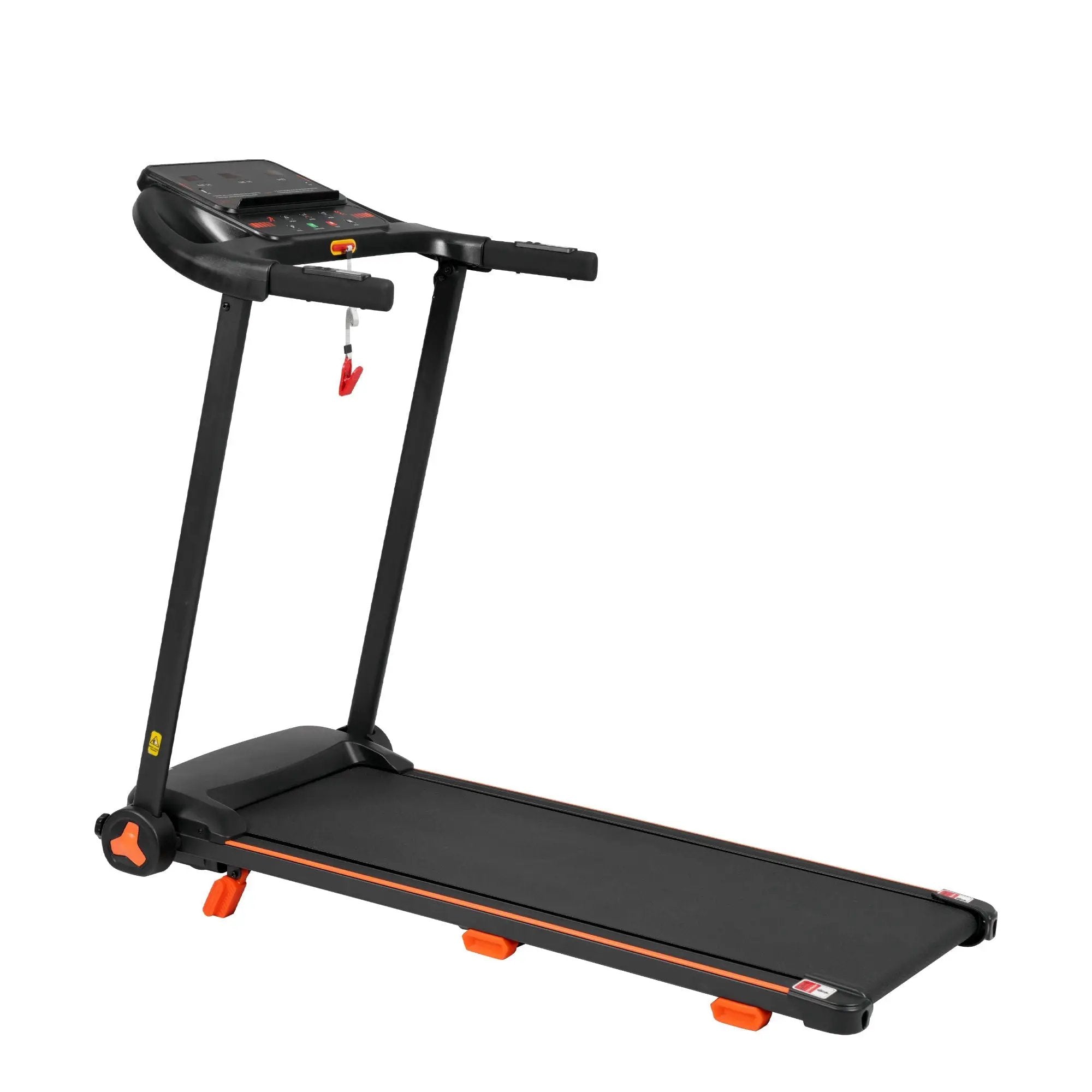 2.5Hp Quiet Folding Treadmill With Heart Rate Sensor, 300Lbs Weight Capacity, With USB Charge Station For Android & Bluetooth Speaker, 6 Shock Absorbing - Black by HouseOfZazla