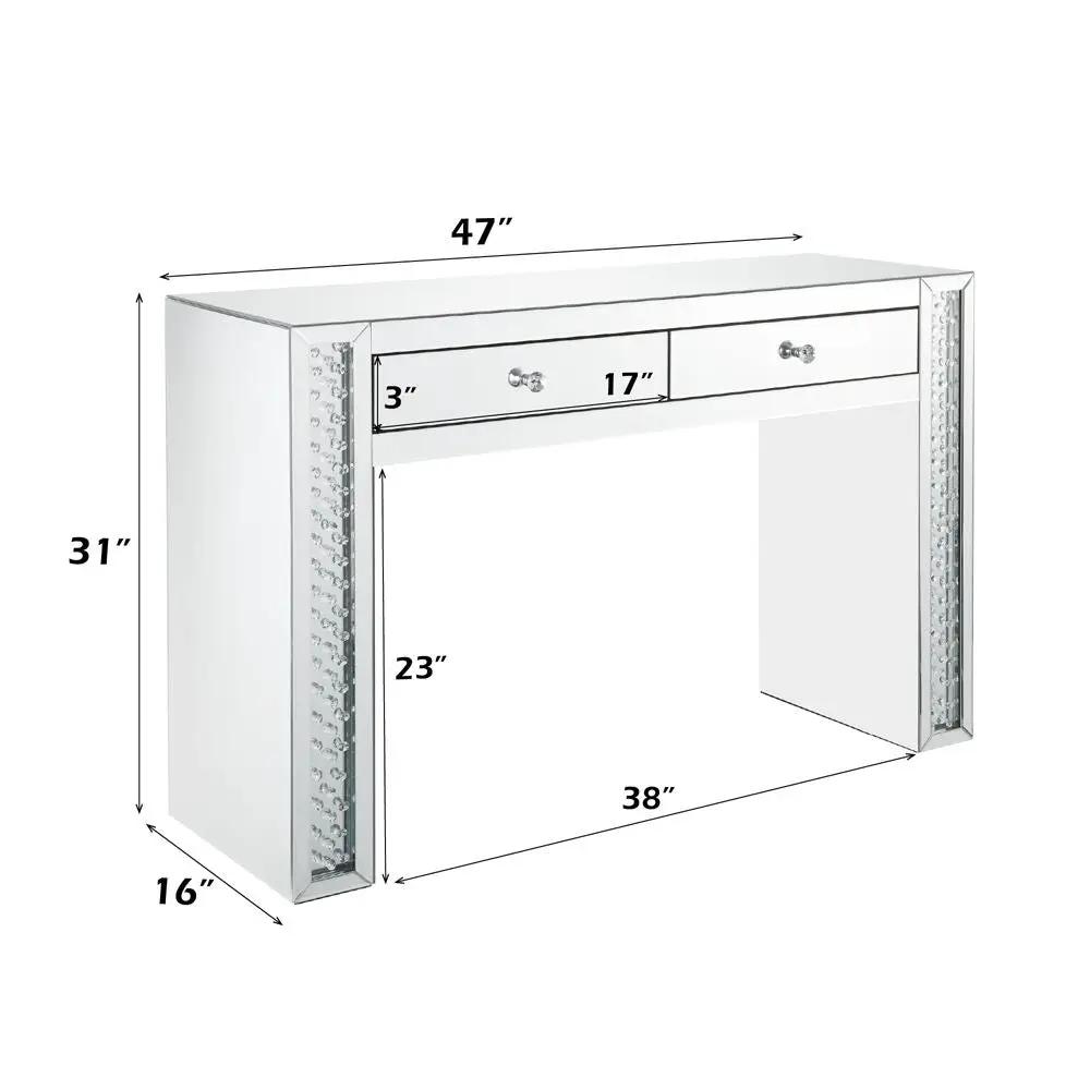 Nysa - Vanity Desk - Mirrored & Faux Crystals by Unique Piece Furniture