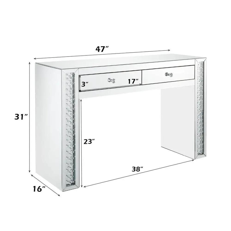 Nysa - Vanity Desk - Mirrored & Faux Crystals by Unique Piece Furniture