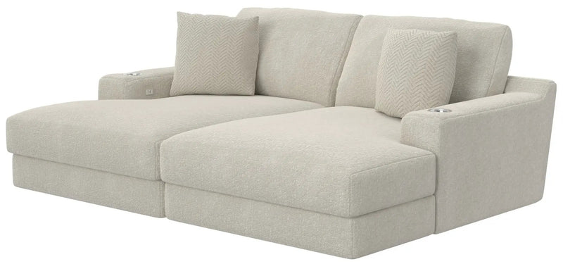 Cozy - 2 Piece Double Wide Chaise With USB Charging Ports by Unique Piece Furniture