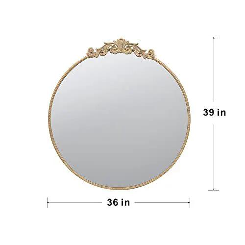 Classic Design Mirror With Baroque Inspired Frame For Bathroom, Entryway Console Lean Against Wall by Unique Piece Furniture
