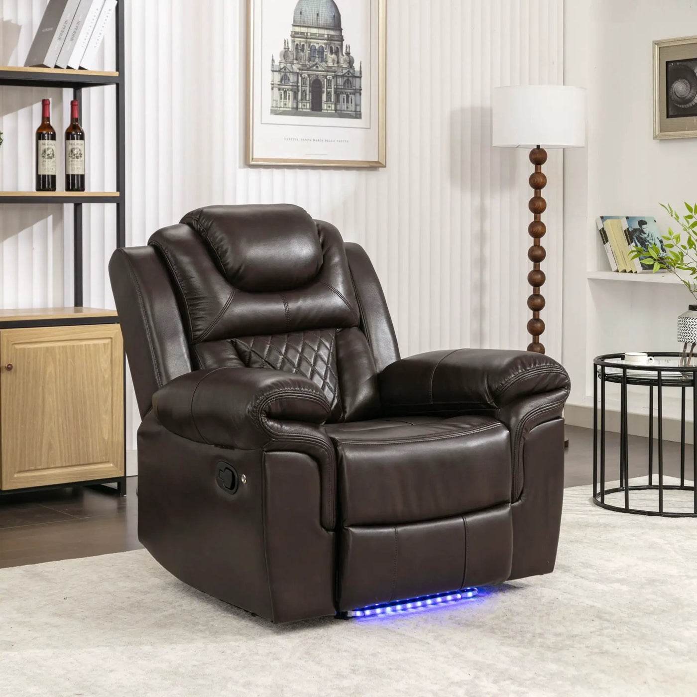 Home Theater Seating Manual Recliner Chair With Led Light Strip For Living Room by Unique Piece Furniture