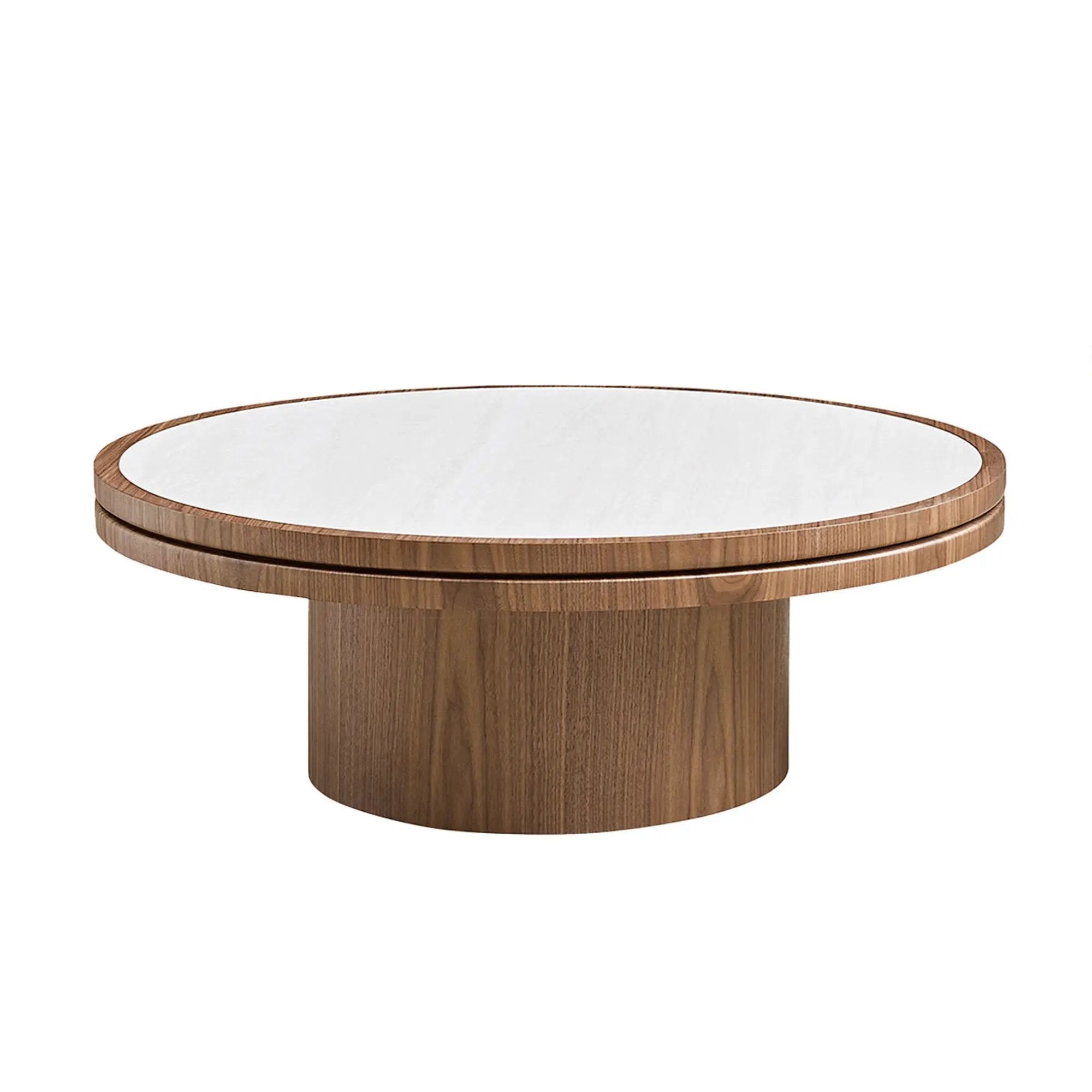 35.43 Inch Coffee Table with Sintered Stone Tabletop in Walnut by HouseOfZazla