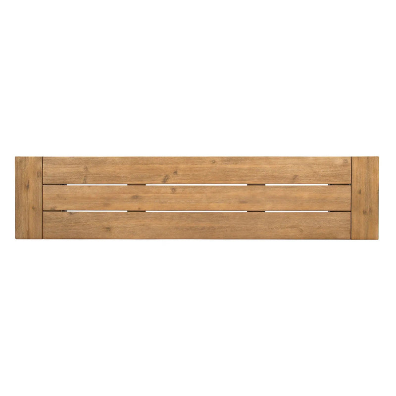 Outdoor Bench With Slat Panel Design And Acacia Wood Frame by HouseOfZazla