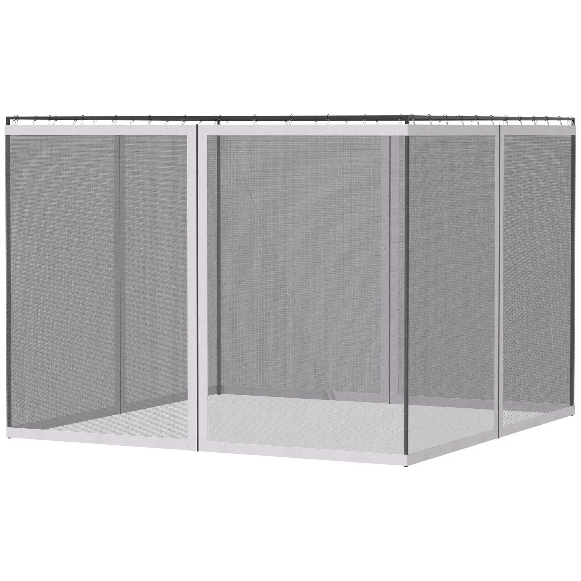 Outsunny - 10' x 13' Replacement Mesh Sidewall Netting For Patio Gazebos And Canopy Tents With Zippers (Sidewall Only) - White by HouseOfZazla