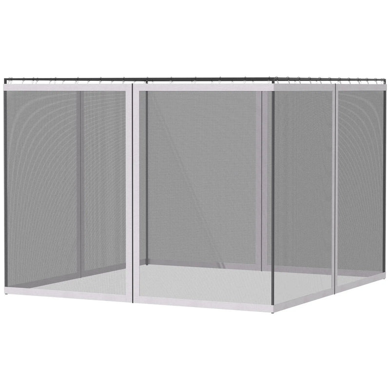 Outsunny - 10' x 13' Replacement Mesh Sidewall Netting For Patio Gazebos And Canopy Tents With Zippers (Sidewall Only) - White by HouseOfZazla