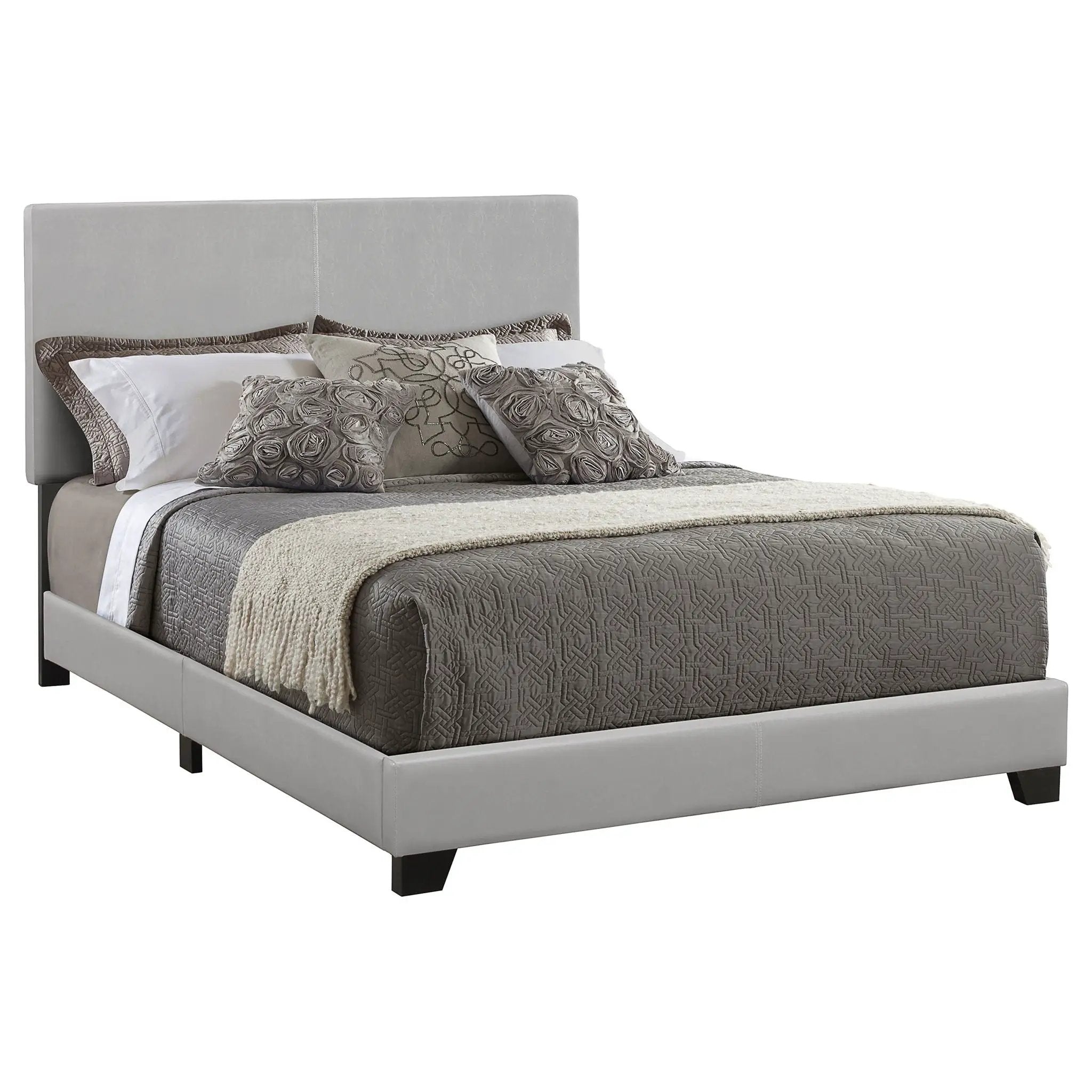 Dorian Faux Leather Upholstered California King Bed Grey by Unique Piece Furniture
