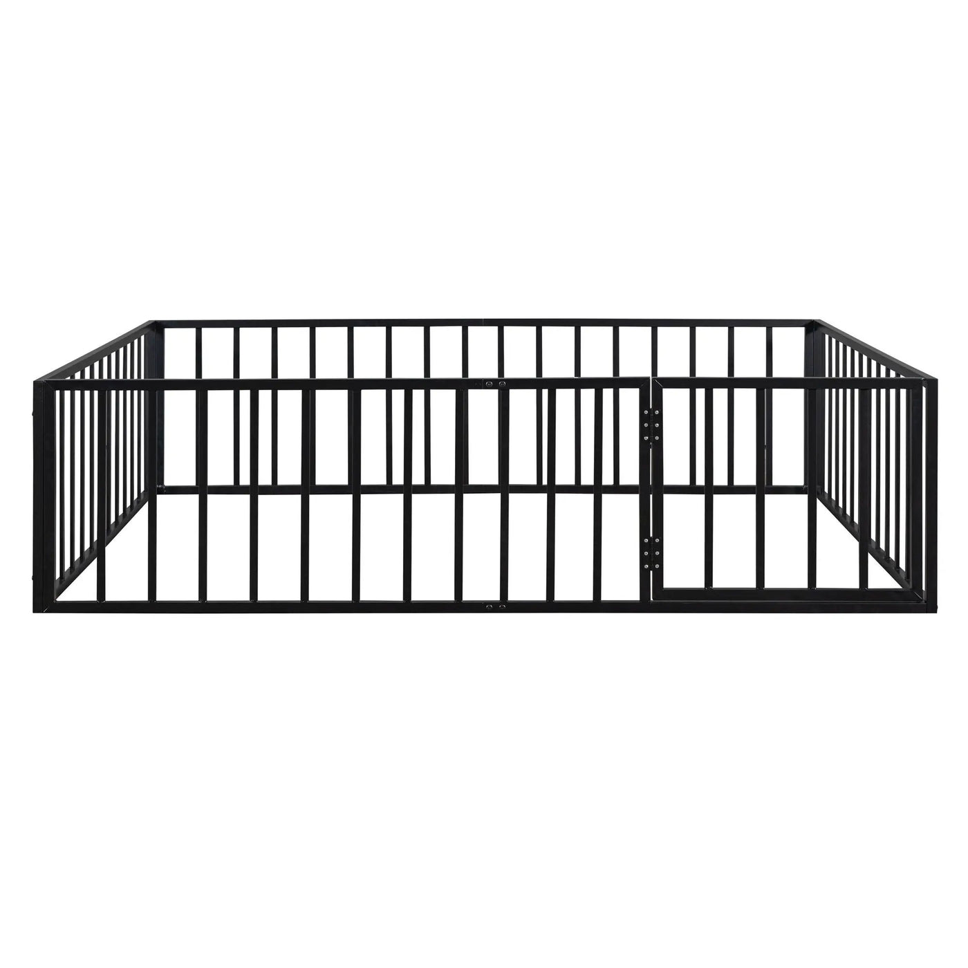Metal Floor Bed Frame With Fence And Door by Unique Piece Furniture