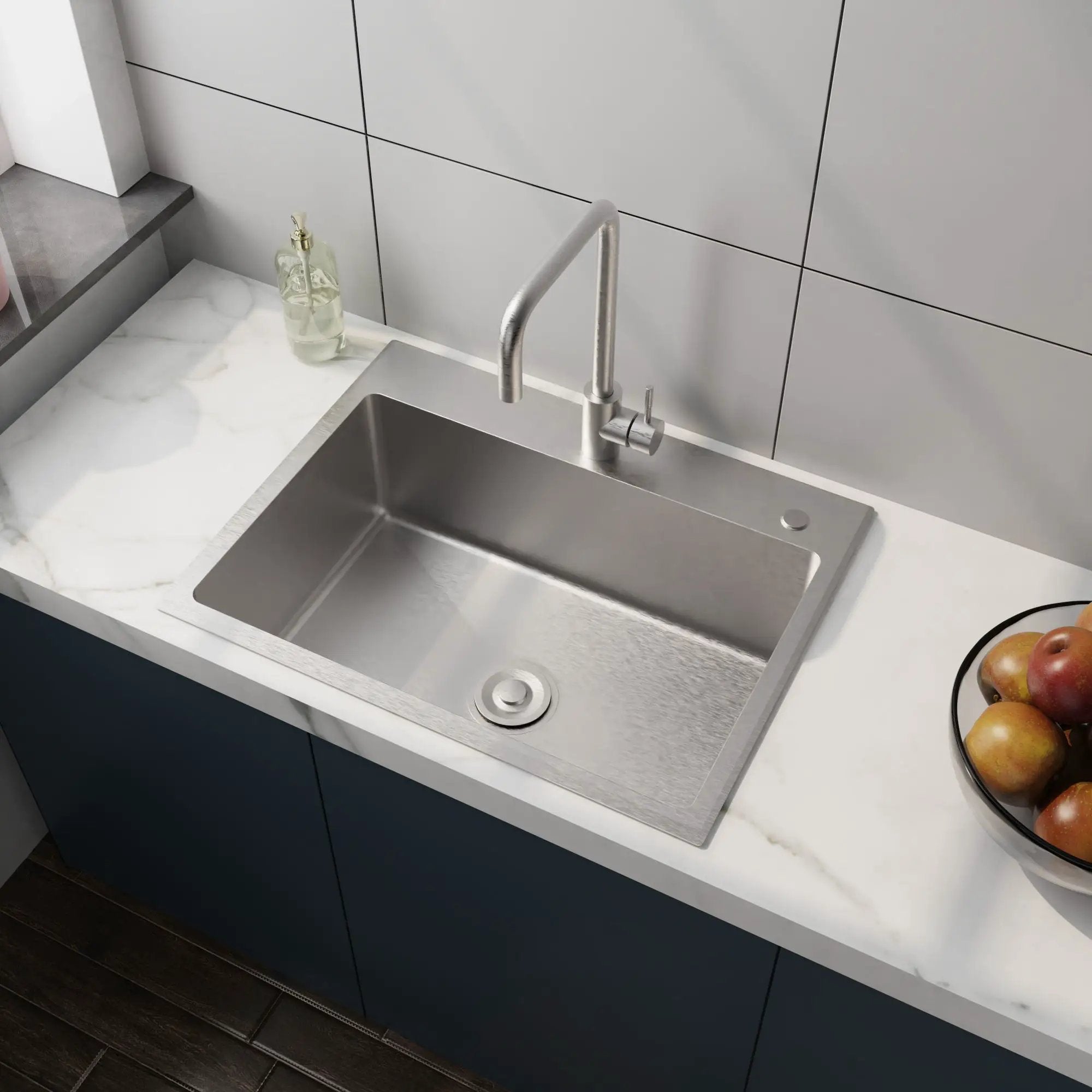 24" Stainless Steel Washing Sink With Faucet Hoses And Drain Head Only (Update) - Silver by HouseOfZazla