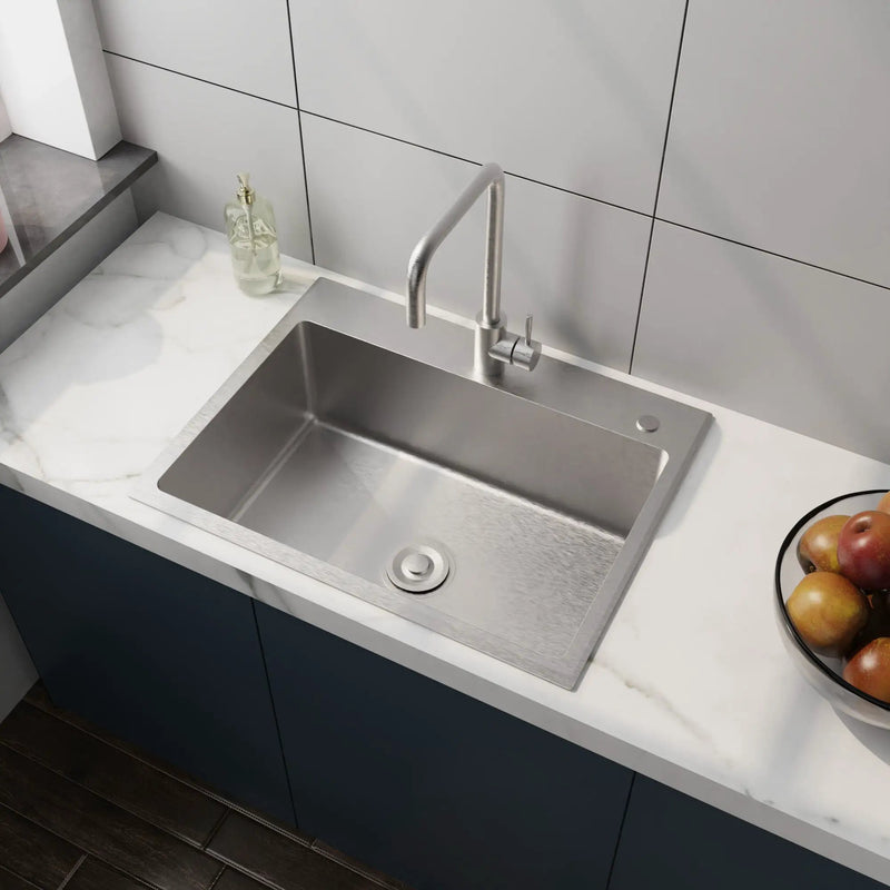 24" Stainless Steel Washing Sink With Faucet Hoses And Drain Head Only (Update) - Silver by HouseOfZazla