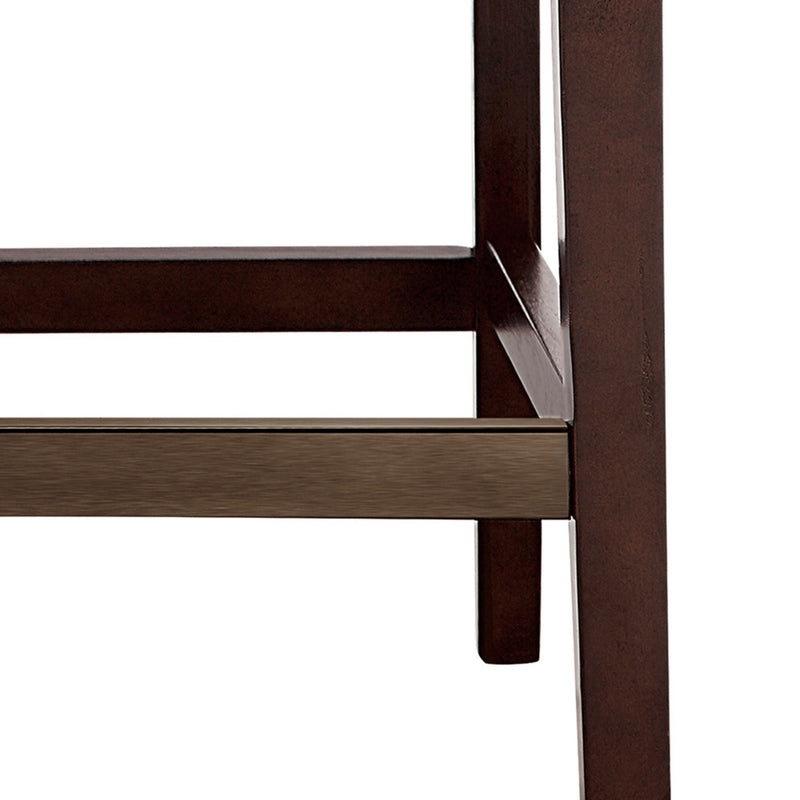 Tufted Counter Stool With Button Tufted Back - Tan by HouseOfZazla