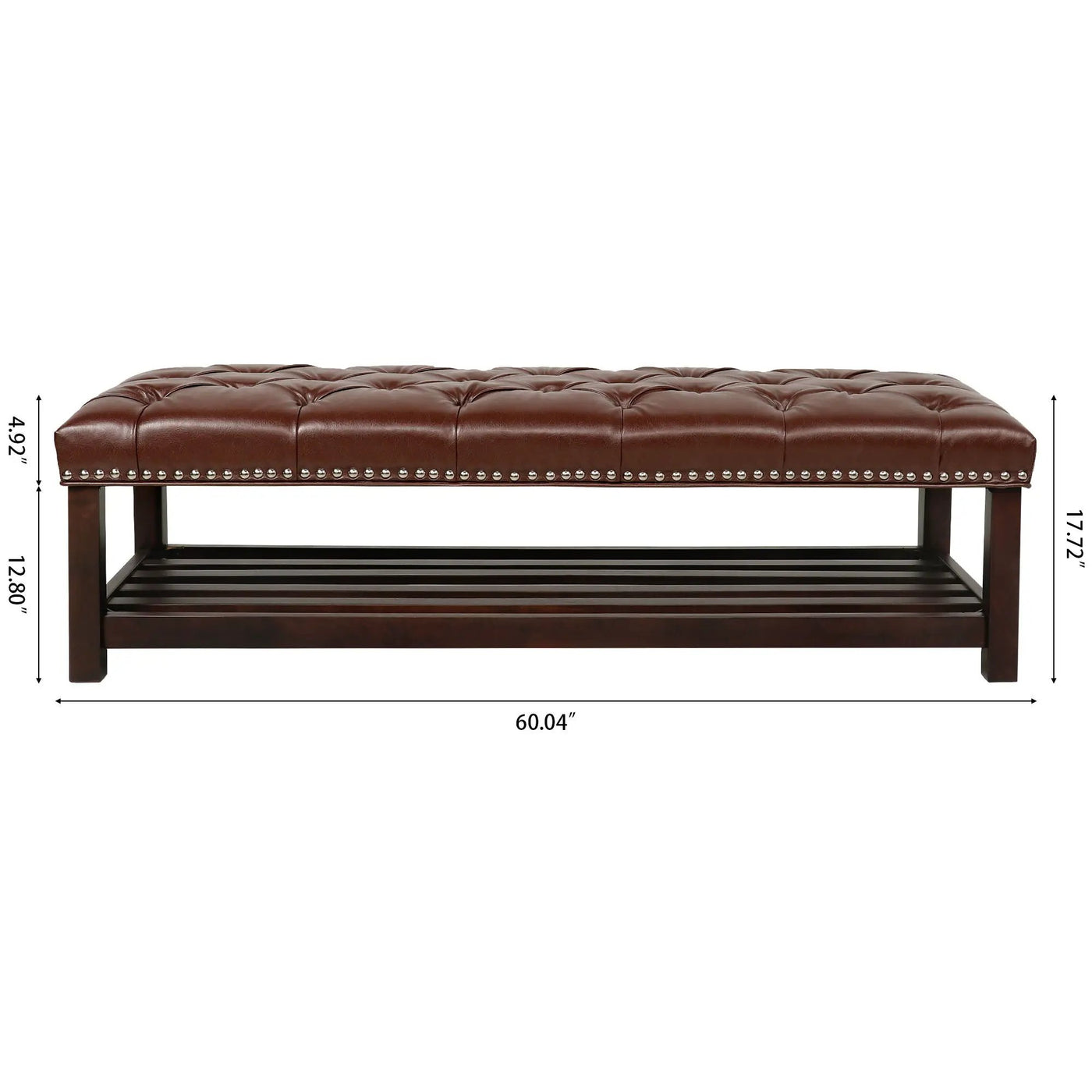 Bedroom End Of Bed Bench Tufted Upholstered End Of Bed Bench End Of Bed Entrance Shoe Bench With Nailhead Trim And Shelf Bedroom Upholstered Bench Living Room Shoe Rack Footstool by Unique Piece Furniture