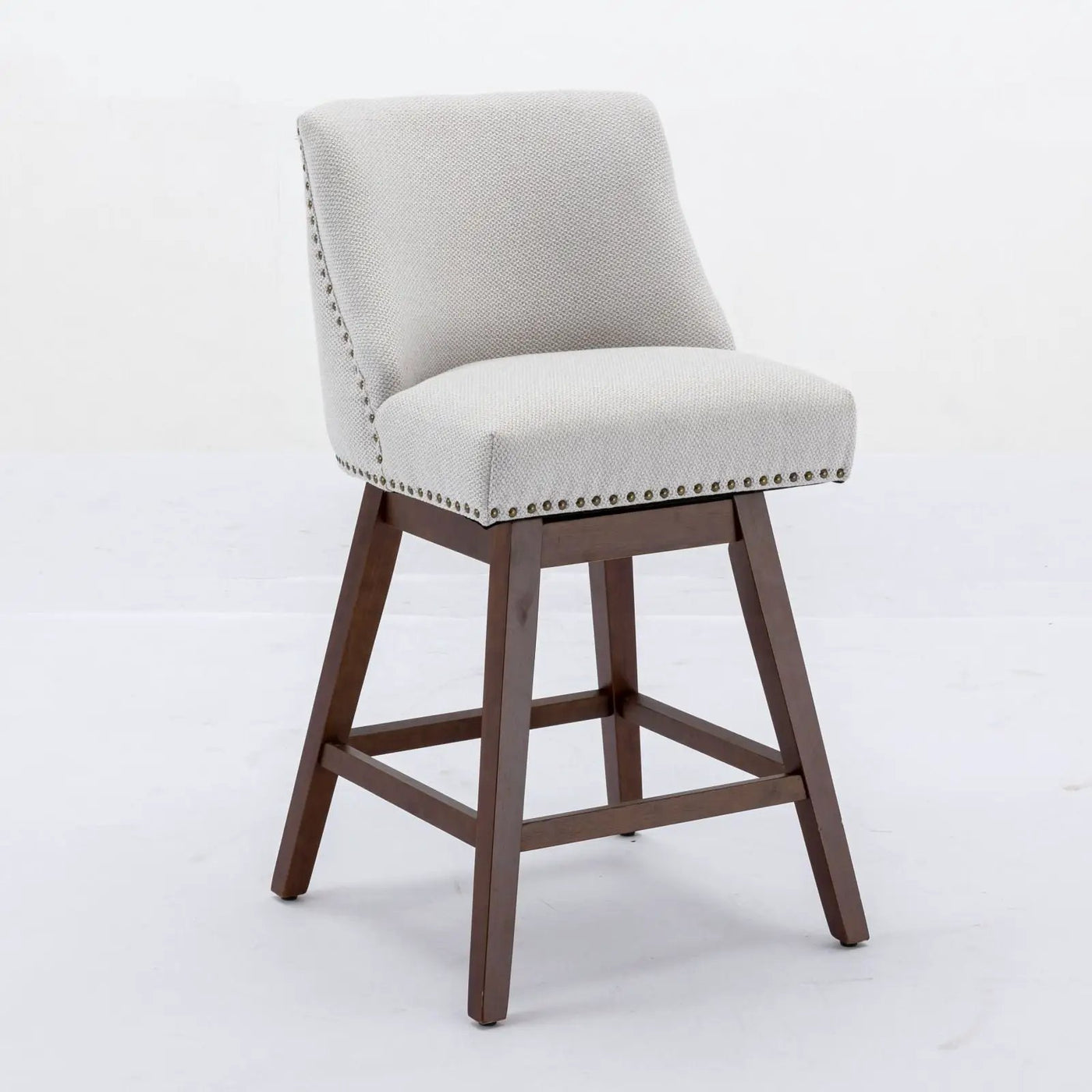 Counter Height Swivel Barstools, 26'' H Seat Height Upholstered Bar Stools (Set of 2), Fabric by Unique Piece Furniture