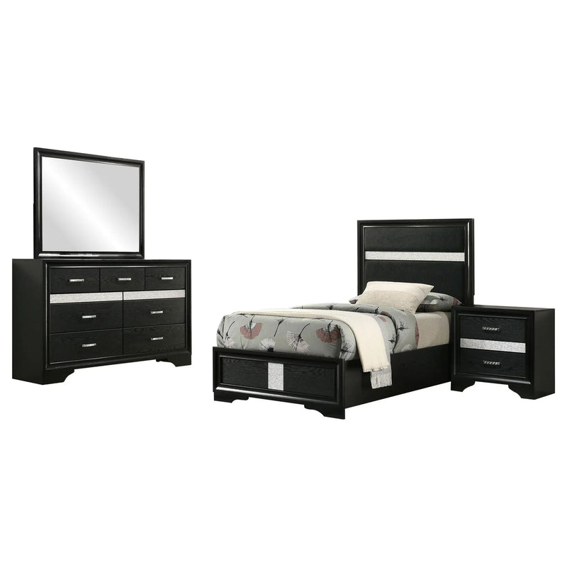Miranda 4-piece Twin Bedroom Set Black by Unique Piece Furniture