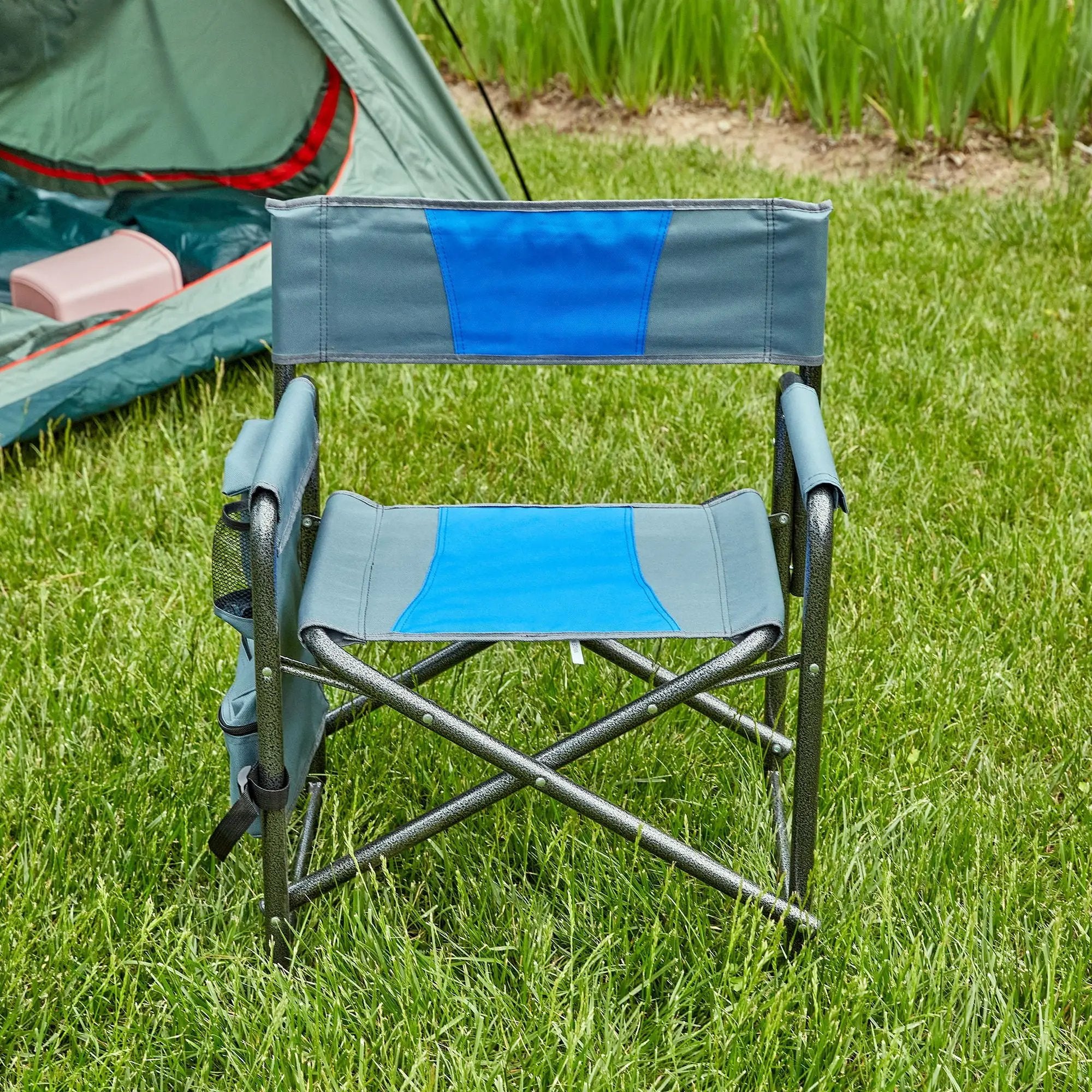Padded Folding Outdoor Chair With Storage Pockets, Lightweight Oversized Directors Chair For Indoor, Outdoor Camping, Picnics And Fishing by HouseOfZazla