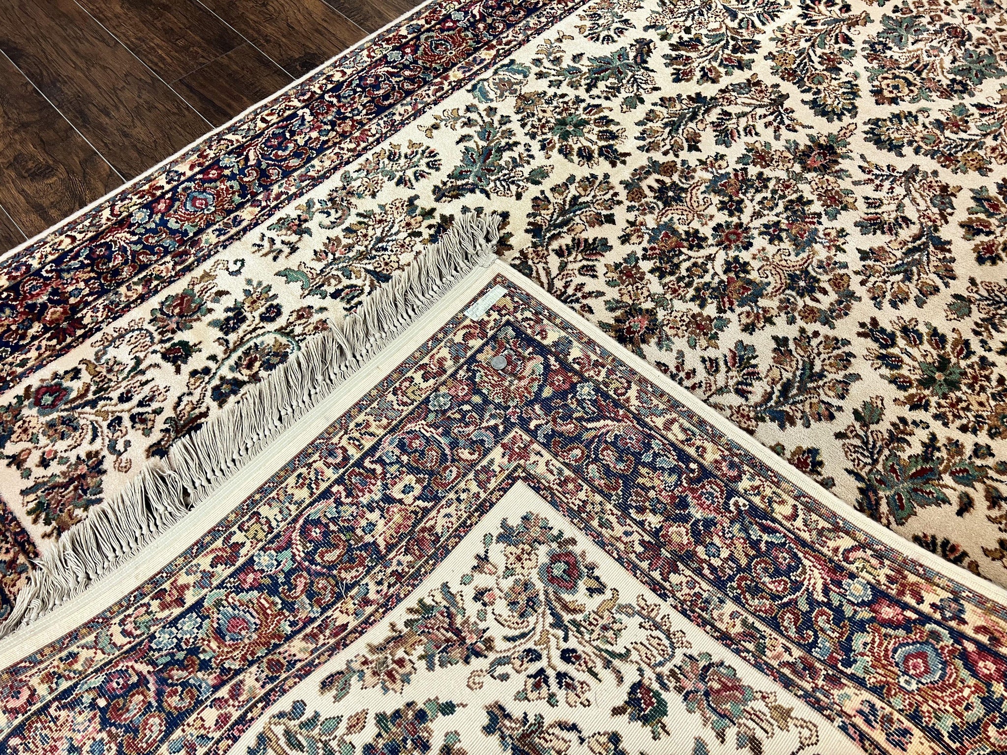 Karastan Rug 5.9 x 9 Ivory Sarouk #760, Vintage Wool Original Collection 700 Series, Discontinued by Jewel Rugs