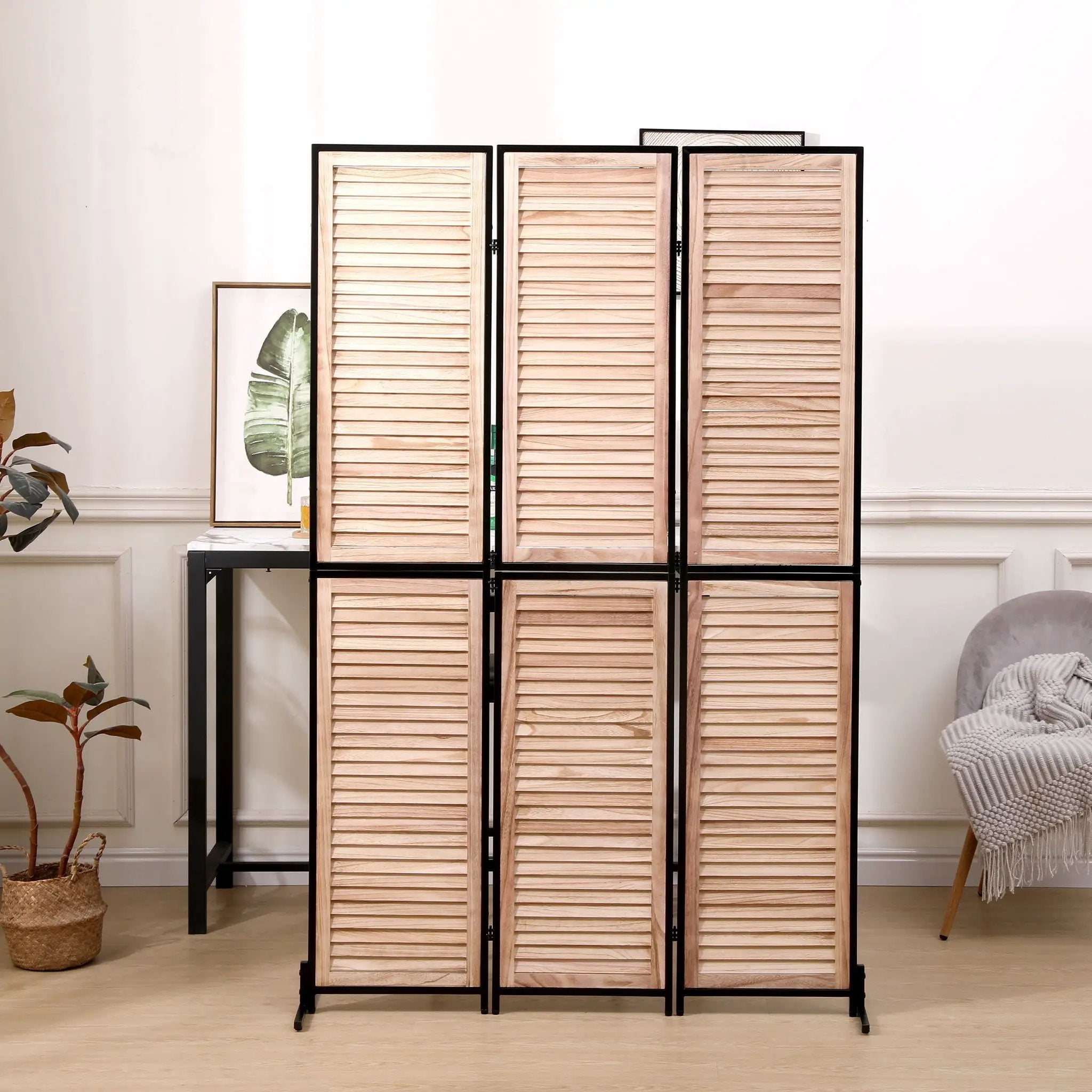 Rustic 3 Panel Room Dividers And Folding Privacy Screen by Unique Piece Furniture