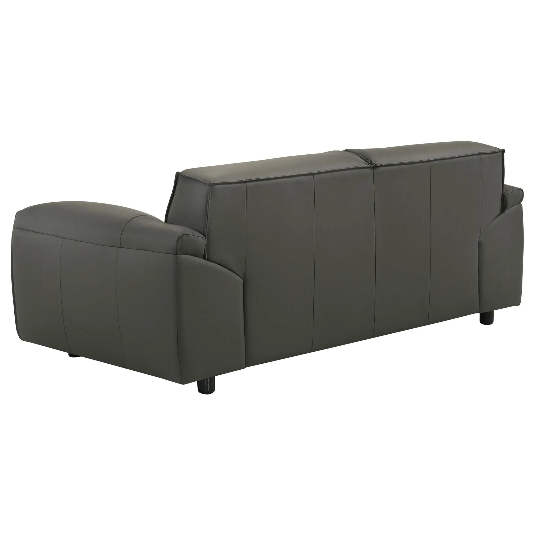 Buxton Top Grain Leather Upholstered Loveseat Graphite by Unique Piece Furniture