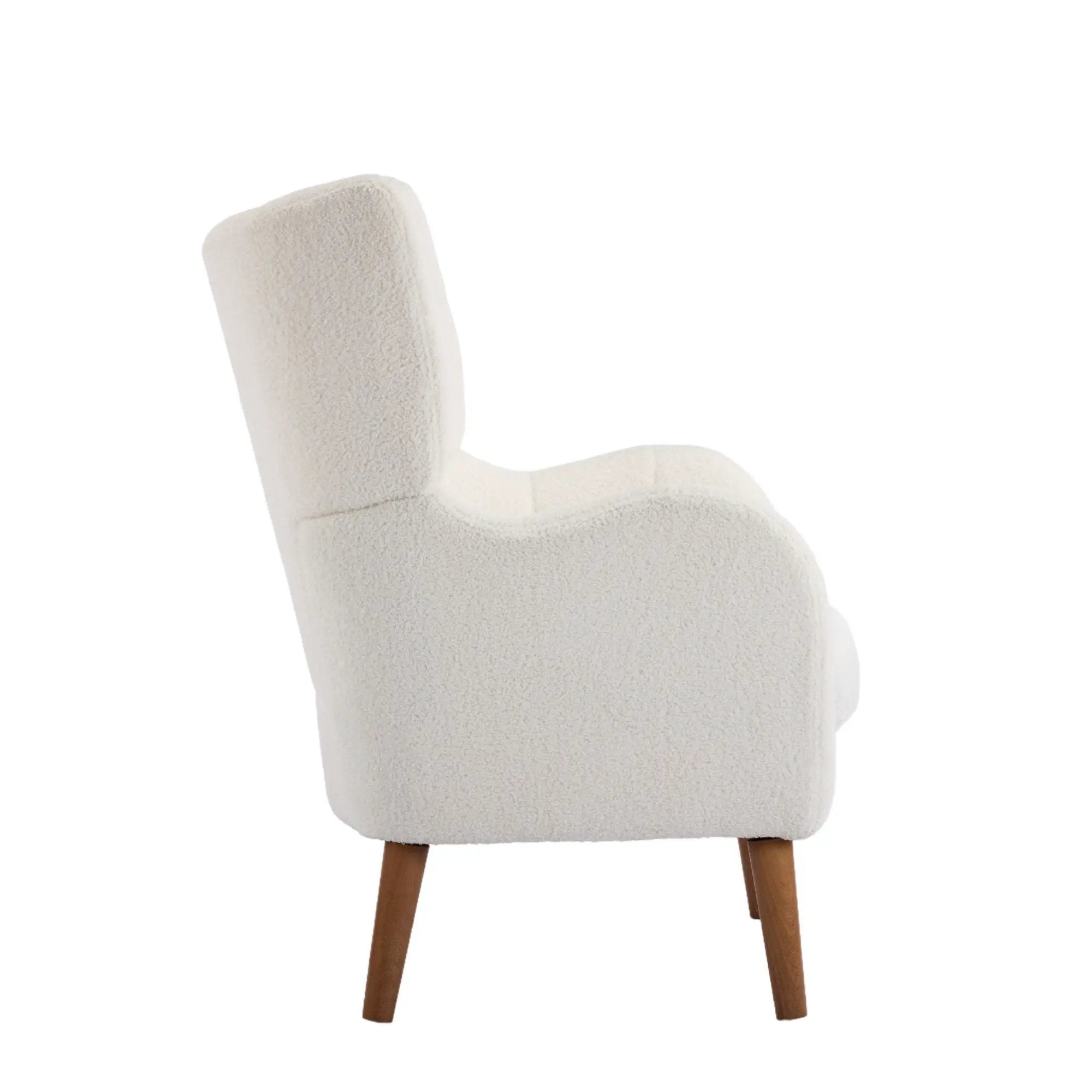 Accent Chair With Birch Wood Legs - White by HouseOfZazla