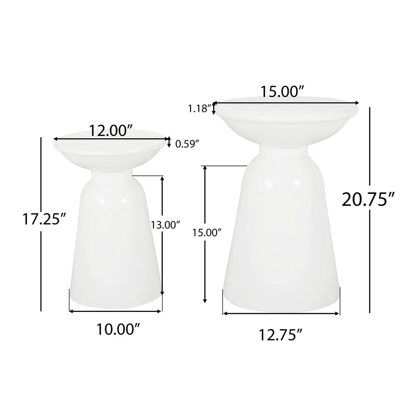 Serenita Outdoor Side Tables With Flared Design (Set of 2) by HouseOfZazla