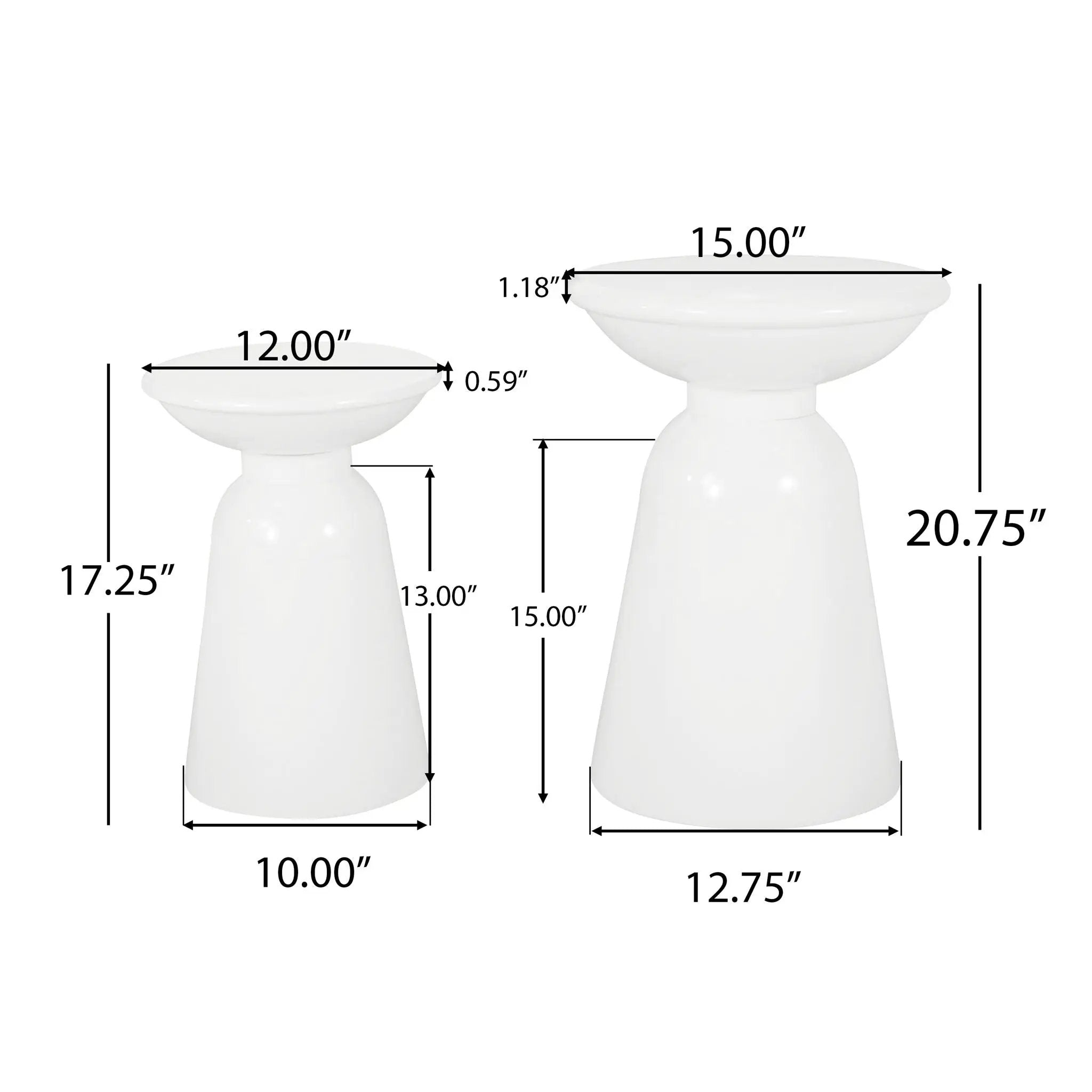 Serenita Outdoor Side Tables With Flared Design (Set of 2) by HouseOfZazla
