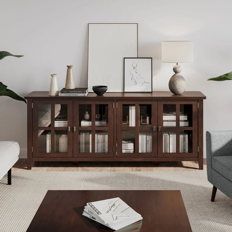 Artisan - Handcrafted Wide 4 Door Storage Cabinet by HouseOfZazla