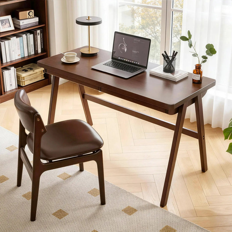 100% Solid Rubber Wood Computer Desk, Retro by HouseOfZazla