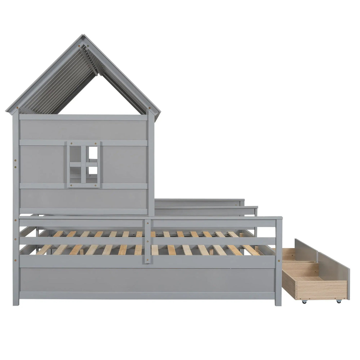House Platform Beds With 2 Drawers, Side By Side Design by HouseOfZazla