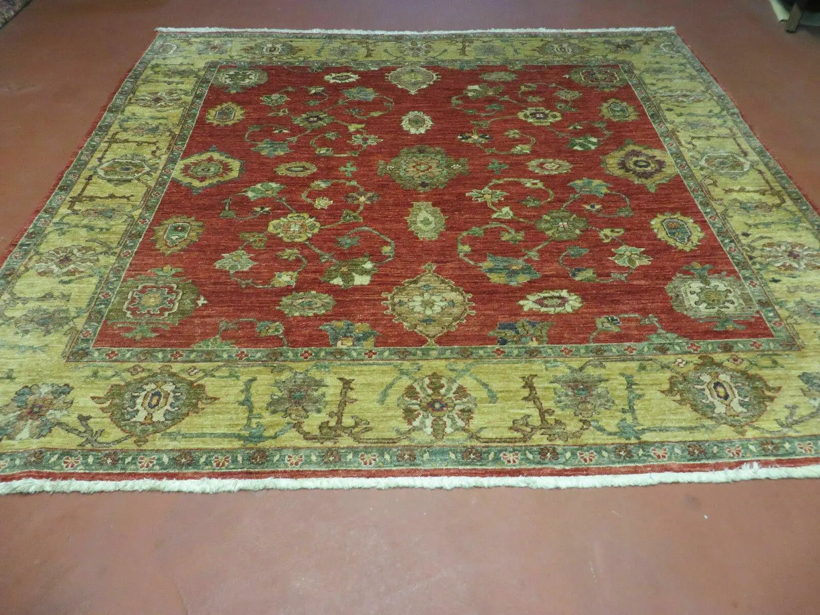 6.5' X 7' Vintage Handmade Egypt Agra Wool Rug Carpet Square Beauty by Jewel Rugs