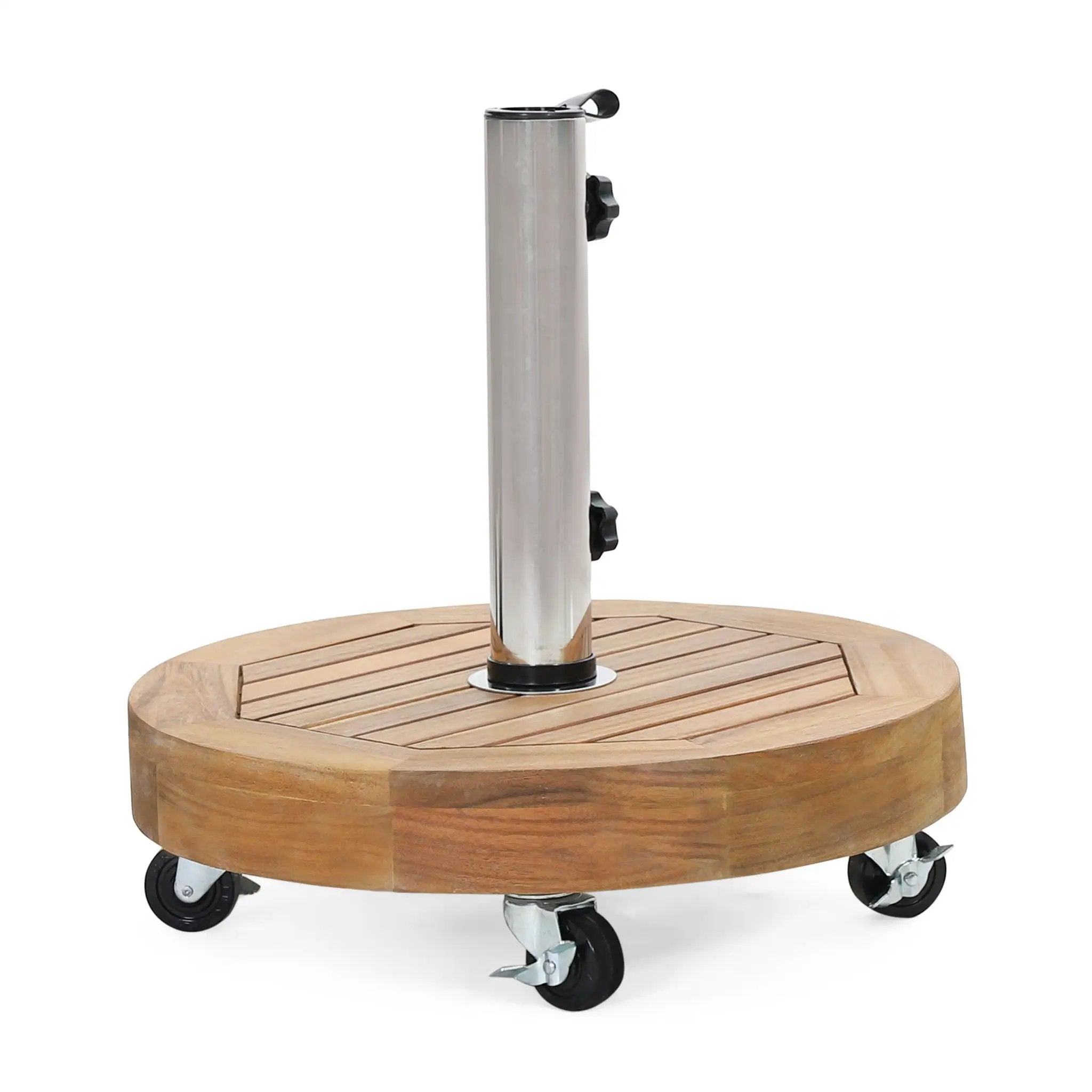 Ralph Round Umbrella Base - Teak by HouseOfZazla