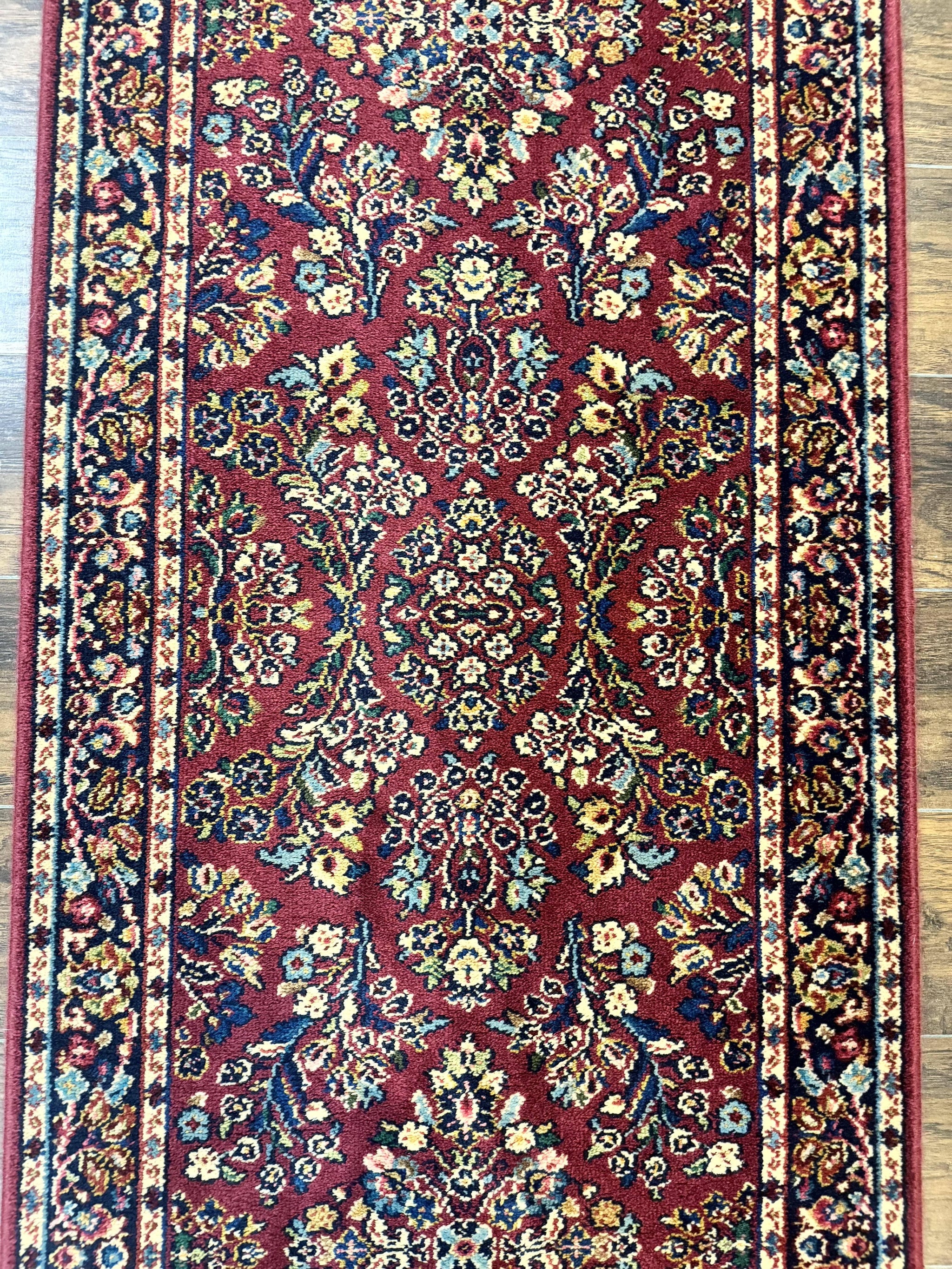 Karastan Runner Rug 2.6 x 8.6, Red Sarouk #785, Original 700 Series, Wool Karastan Runner Rug, Rare by Jewel Rugs