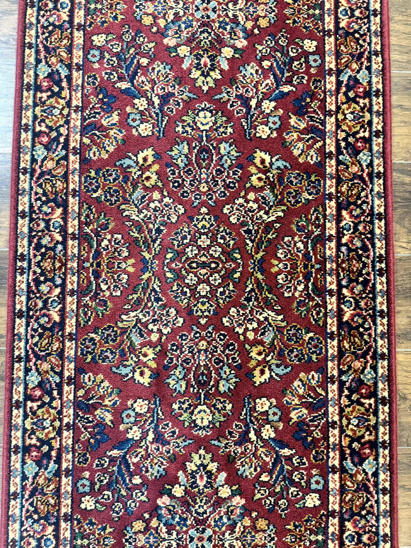 Karastan Runner Rug 2.6 x 8.6, Red Sarouk #785, Original 700 Series, Wool Karastan Runner Rug, Rare by Jewel Rugs