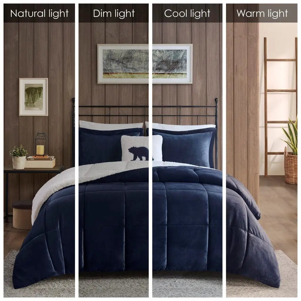 King Plush to Sherpa Down Alternative Comforter Set by HouseOfZazla