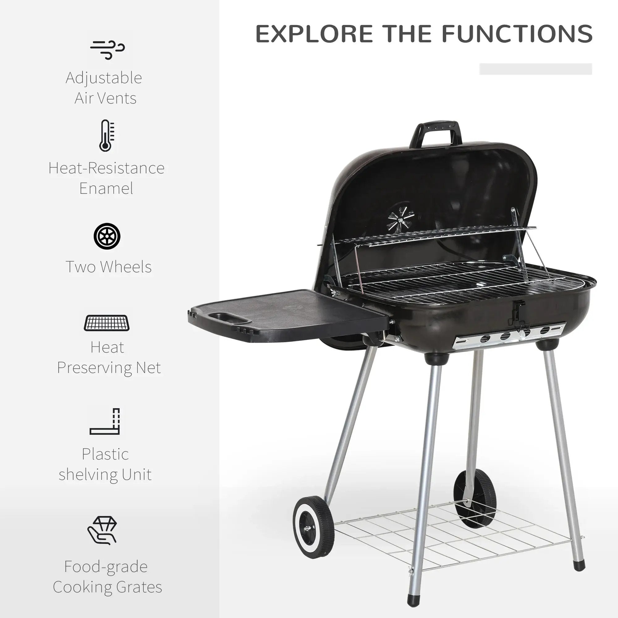 22-Inch Porcelain-Enameled Outdoor BBQ Grill by HouseOfZazla