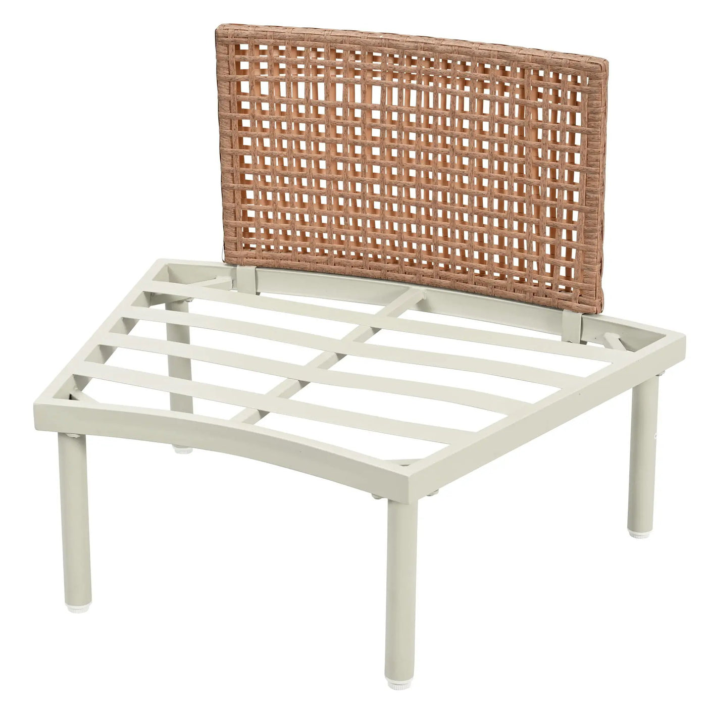 6 Piece Patio Set, Half Moon Outdoor Sectional Sofa With 2 High Low Coffee Tables, 4 Pillows & Cushions by HouseOfZazla