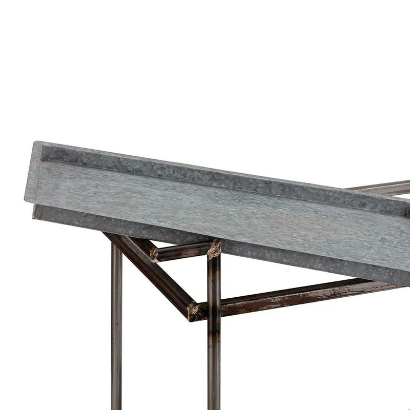 Percy Galvanized Metal Bar Cart - Gray by HouseOfZazla