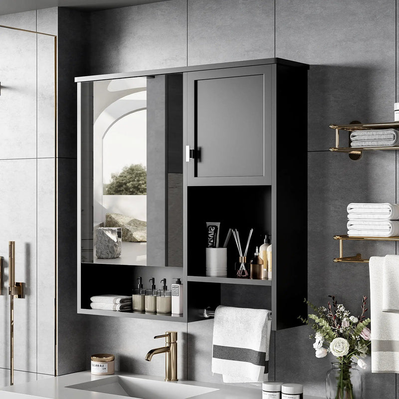 Modern Wall Mounted Bathroom Medicine Cabinet, Bathroom Wall Storage Cabinet With Mirror by HouseOfZazla