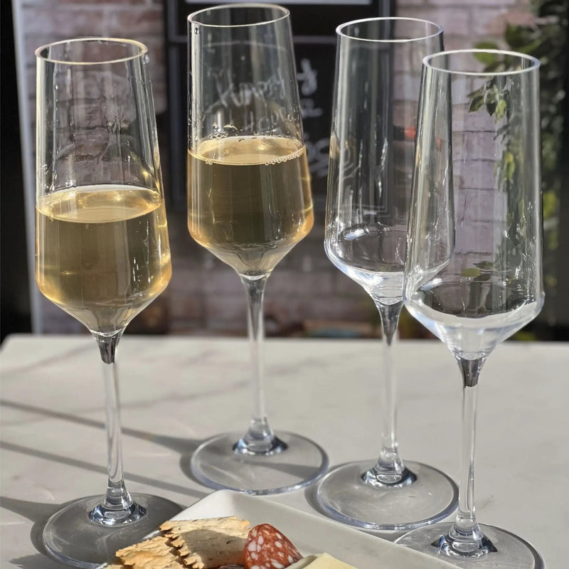 Tritan Lexington - Unbreakable Plastic Champagne Flutes, 10Oz (Set of 4) - Clear by HouseOfZazla