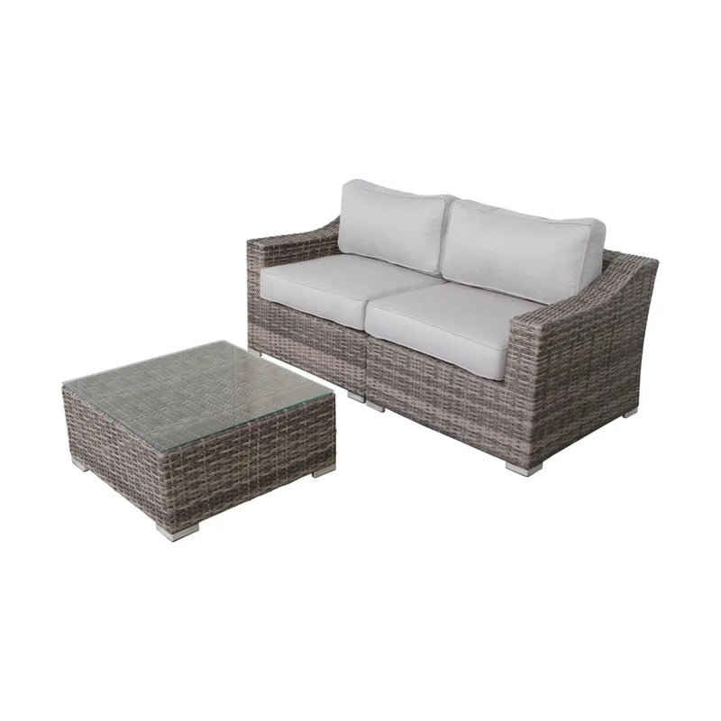 Outdoor Wicker Conversation Set With Cushions, All Weather by Unique Piece Furniture