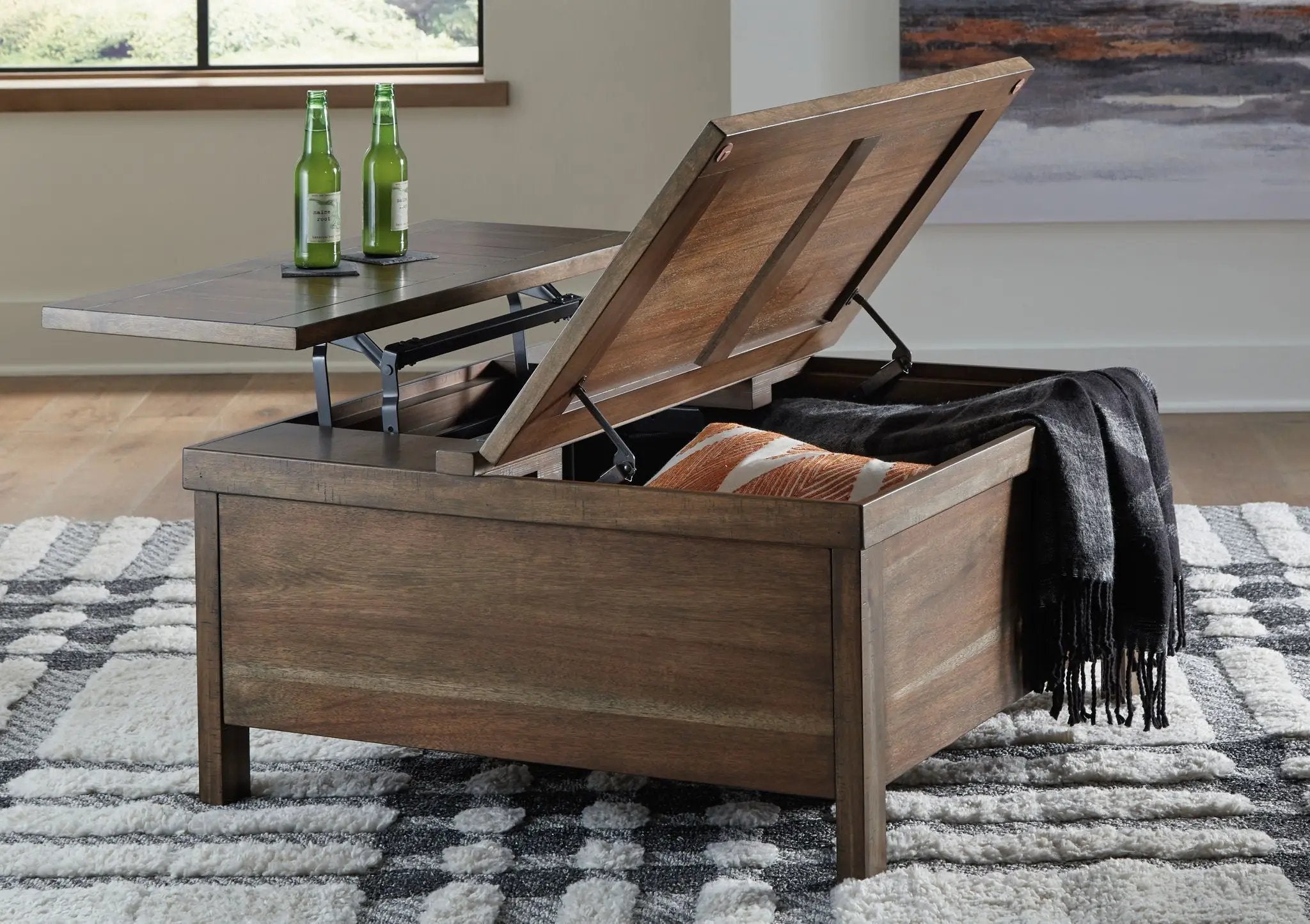 Moriville - Lift Top Cocktail Table - Grayish Brown by Unique Piece Furniture