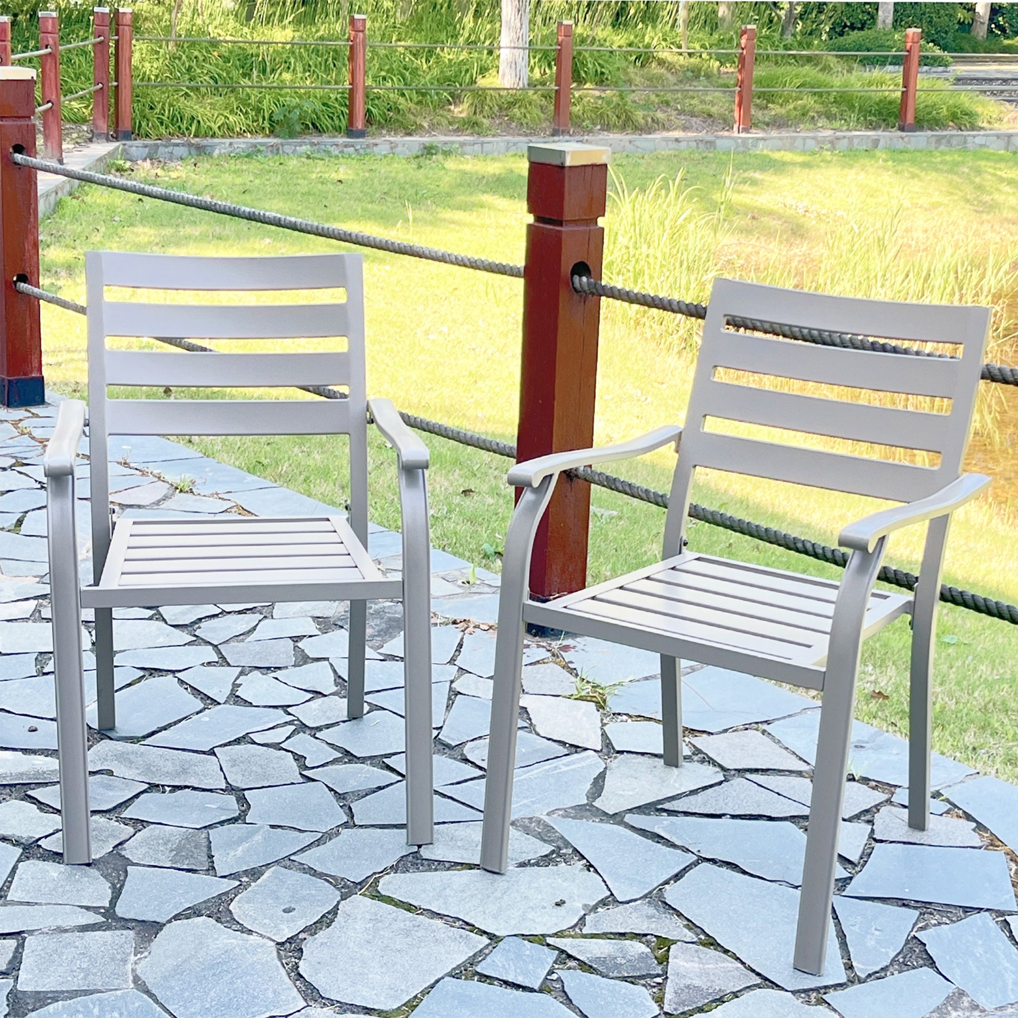 VRSHWO Iron Terrace Dining Chairs, Set of 2 by HouseOfZazla