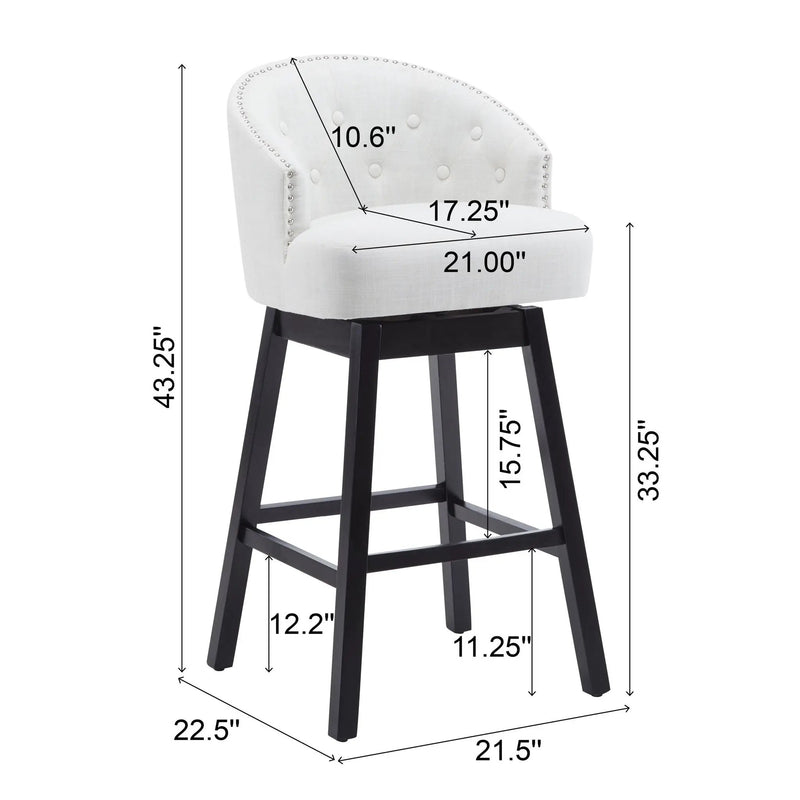 360 Degree Rotation Swivel Counter Stools (Set of 2) by HouseOfZazla