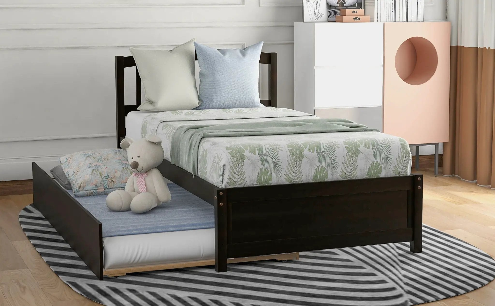 Platform Bed Wood Bed Frame With Trundle by HouseOfZazla