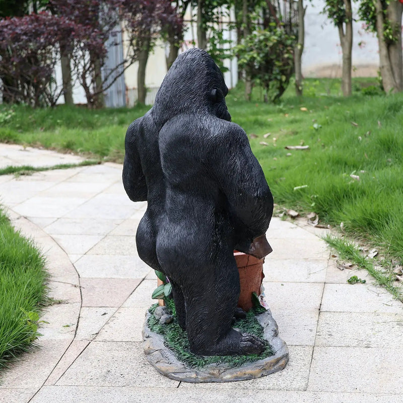 Outdoor Garden Sculpture Chimpanzees Flower Pot Planter by HouseOfZazla