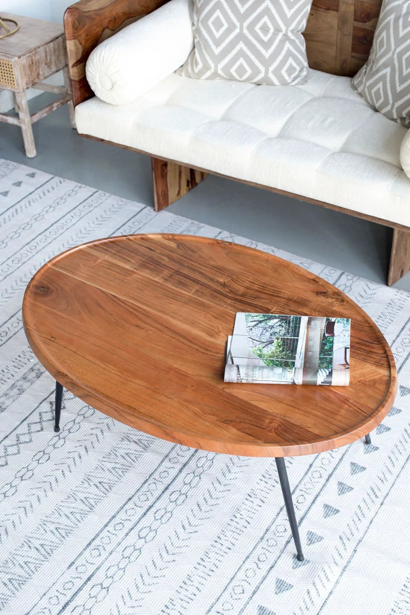 Oval Coffee Table - Brown by HouseOfZazla